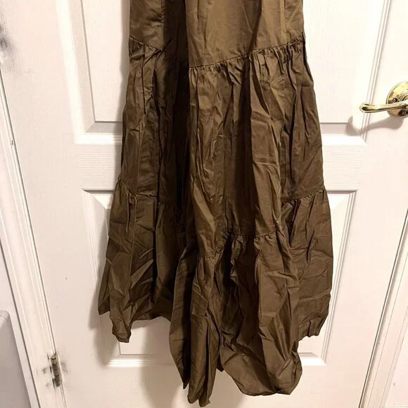 🆕NWT Banana Republic Petite Poplin Tiered Maxi Dress - Picture 7 of 10